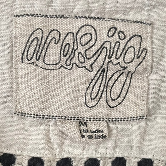 Ace & Jig Dress Womens Medium Blue White Polka Dot Mini Pockets Retro Prairie - Picture 9 of 11